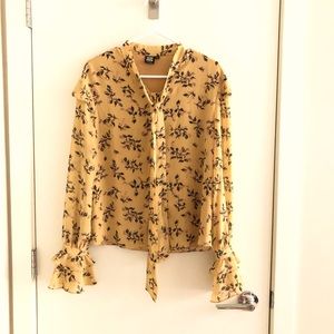 Vero Moda Floral tie neck long Sleeve Blouse